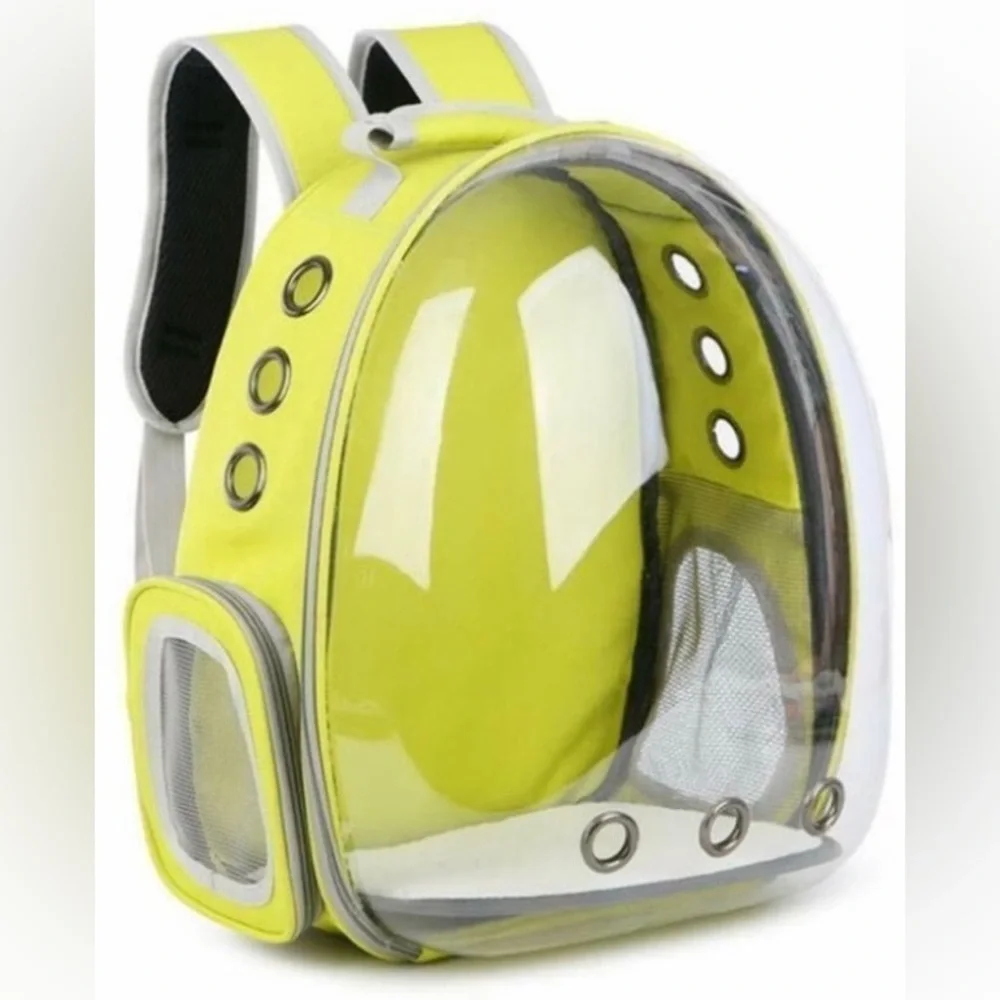 Pet carrier bubble backpack yellow-NEW